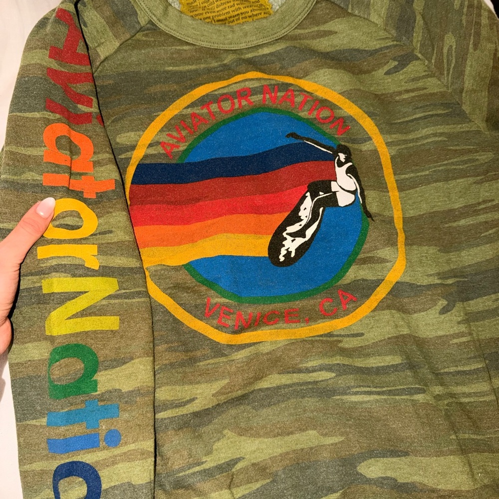 Aviator Nation Camo Shirt - green